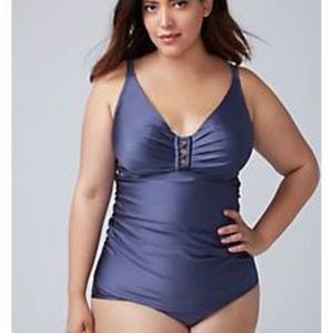 Swim by Cacique - Shimmer Criss-Cross Swim Tankini